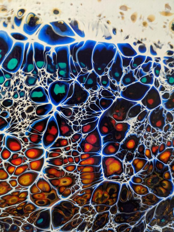 Acrylic cells Pour painting zoomed view 1