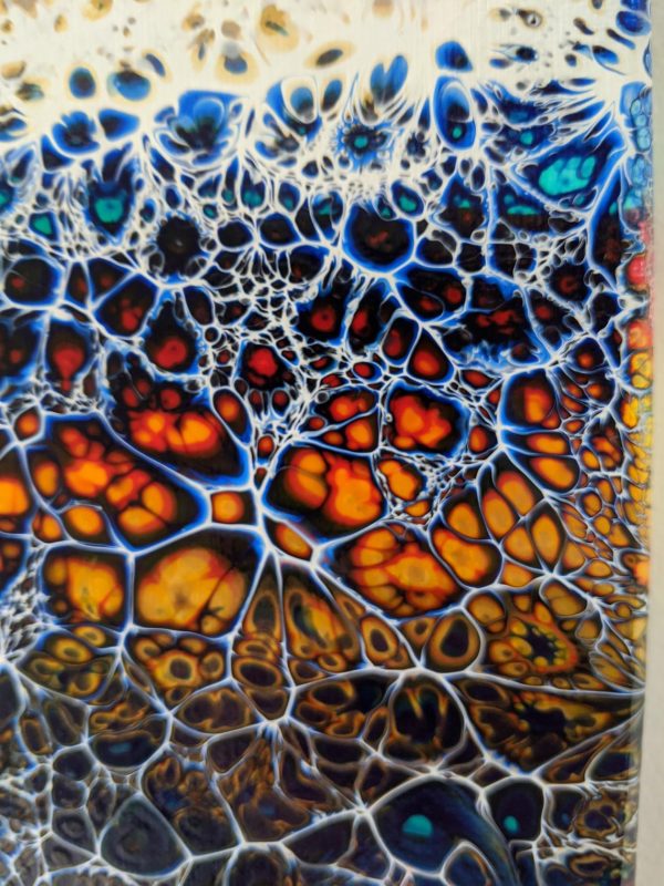 Acrylic cells Pour painting zoomed view 2
